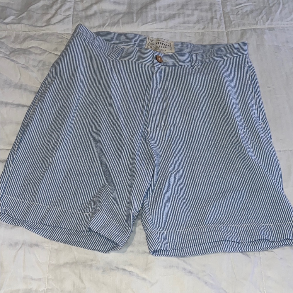 Vintage 1946 Blue and White Flat Front Shorts